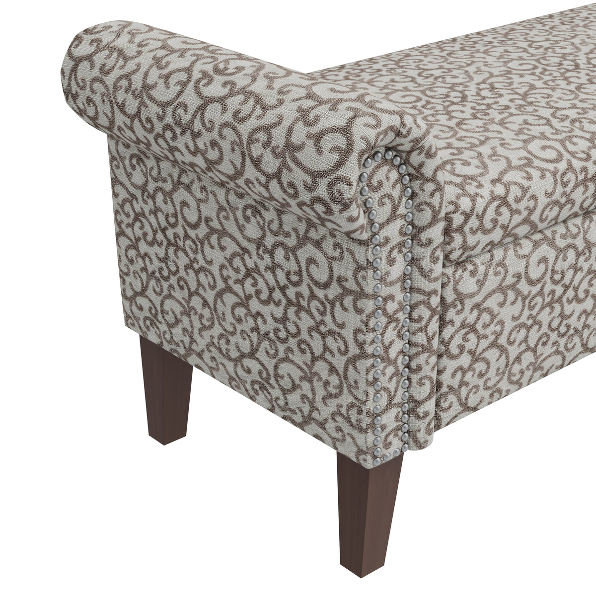 Conrad Floral Storage Ottoman Bench - Elirian