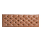 Cognac Brown Button Tufted Storage Ottoman in Faux Leather - Elirian