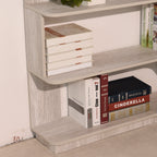 Light Gray Freestanding Corner Bookshelf with Anti-Tip Safety Design - Elirian