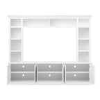 White Modern TV Stand with Bookcase for TVs up to 65 inch - Elirian