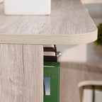 Light Gray Freestanding Corner Bookshelf with Anti-Tip Safety Design - Elirian