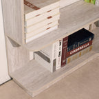 Light Gray Freestanding Corner Bookshelf with Anti-Tip Safety Design - Elirian