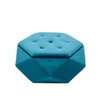 Velvet Diamond Tufted Storage Ottoman, Blue - Elirian