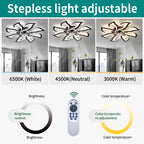 Black Flower Flush Mount Ceiling Fan with Dimmable LED Light and Remote, 32-Inch - Elirian