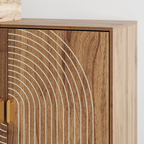 62.6-Inch Walnut Sideboard with Grooved 4-Door Storage - Elirian