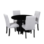 5-Piece Round Dining Set with Upholstered Chairs, 43-Inch Table - Elirian
